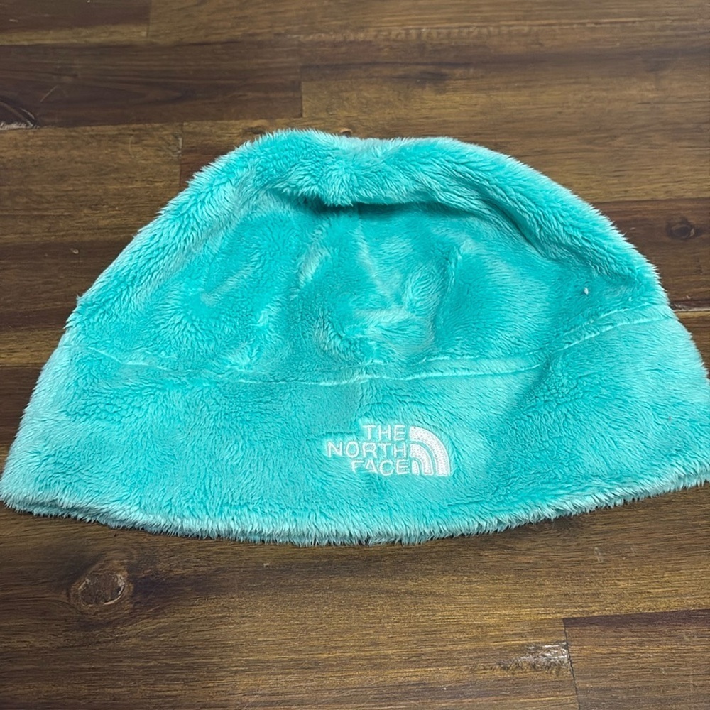 The North Face Mint Green Fleece Youth Beanie Hat Winter Warm Medium